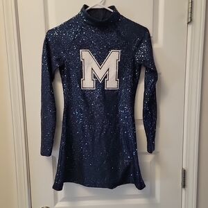 Varsity Spirit Sequin cheerleading uniform, Dance Team Dress Long Sleeve Size S